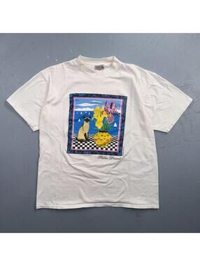 Cats Palm Desert Abstract VTG T Shirt Dreamy Trippy 90s Floral Ocean Photograph